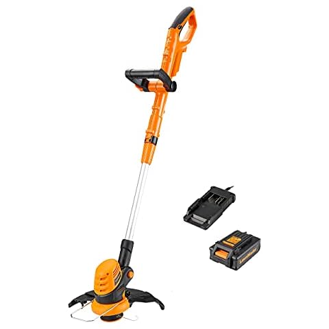 LawnMaster 24V 25cm Cordless Grass Trimmer and Edger - Battery Powered Garden Strimmer, 24V Lithium Ion 2.0Ah battery and Charger, 2 Year Guarantee Cover