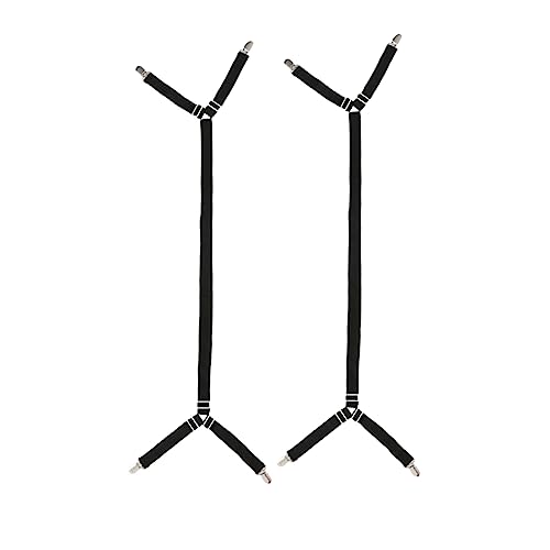 Alipis 2 Piezas Hoja cubrecamas con Cierre Antideslizante cubrecamas Elasticos Pinzas para cubrecamas sabanas bajeras colchas con Broche colchas elásticas con Cierre de Hebilla Black