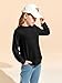 Haloumoning Girls Oversized Long Sleeve Shirts Kids Fashion Crewneck Tunic Tops Curved Hem Tees 7-14 Years Black
