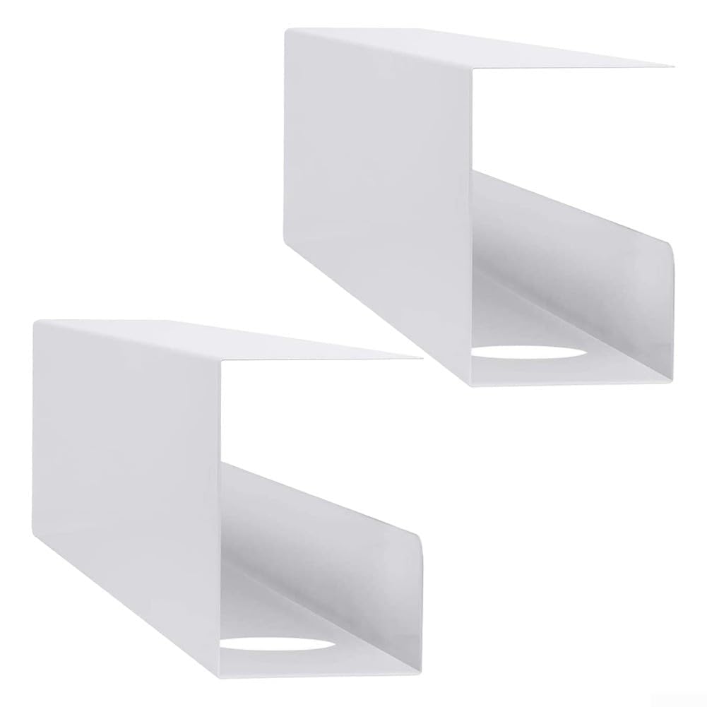Drahtmanagement-Tablett für den Schreibtisch, 43,2 cm, Metalllösung für Kabelaufgeräumung, 2 Stück, für Zuhause oder Büro (weiß)