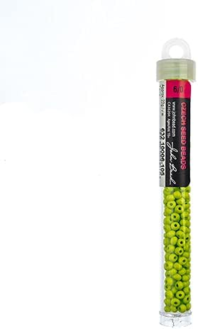 John Bead Czech Glass Seed Beads 6/0 (22g) Terra Intensive Light Green for DIY Jewelry Making Beads
