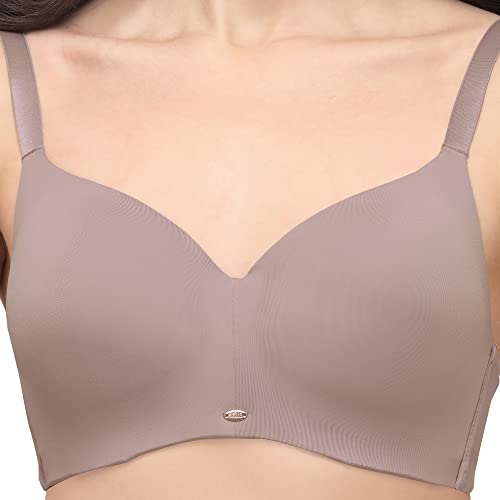 Image of SOIE Women's Full Coverage Padded Non-Wired Seamless T-Shirt Bra | Ultra Soft Nylon Spandex with Adjustable Straps, Side Support & Smooth Invisible Finish