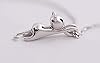 Wonvin Collection Womens 925 sterling silver 3D cute cat Lover Matte surface/smooth pendant necklace (Cat Necklace) #3