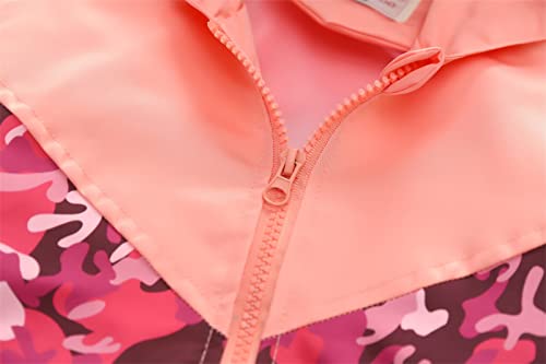 Toddler Boys Girls Jacket Windproof Zipper Print Hooded Raincoat Fall Casual Loose Outerwear with Pocket4