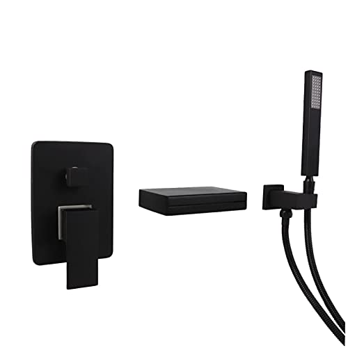 Robinet baignoire cascade LED anti-brûlure avec douchette Nero - 2