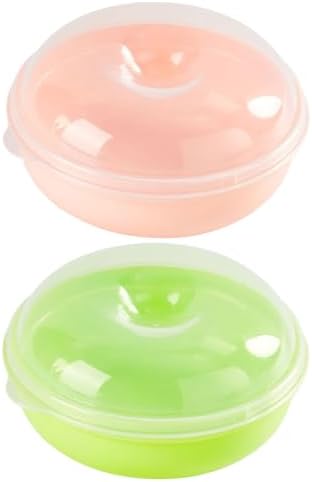 PRETYZOOM 2pcs Bagel Keeper, Plastic Bagel Container With Clear Lid, Reusable Bagel Sandwich Container, Single Bagel Bread Storage Keeper Takeout Carrier