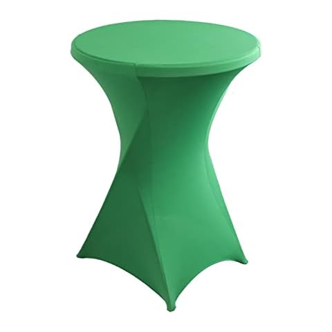 30 inches 32'' Highboy Cocktail Round Stretch Spandex Fitted Table Cover High Top Square Corners Tablecloth (30'' x 42'', Green) Cover