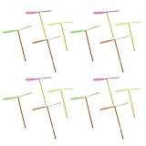 Kisangel Dragonfly Action Figure 40Pcs Plastic Dragonfly Toy Dragonfly Hand Rub Plastic Propeller Bamboo Dragonfly Copter for Outdoor Indoor (Random Color) Toy Helicopter