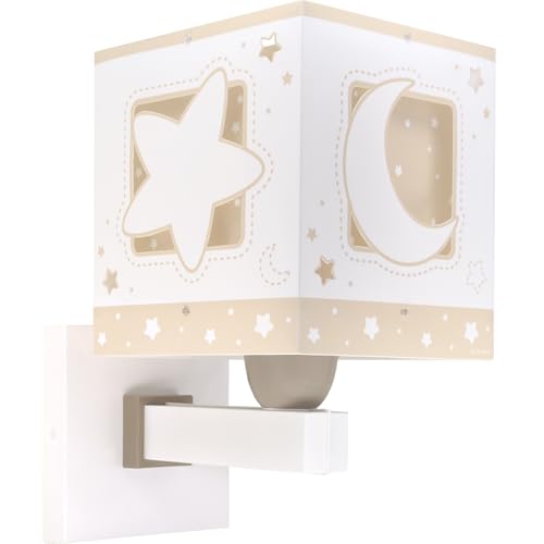 Dalber Applique murale enfant Moonlight lune et étoiles Beige, 63239B, E27