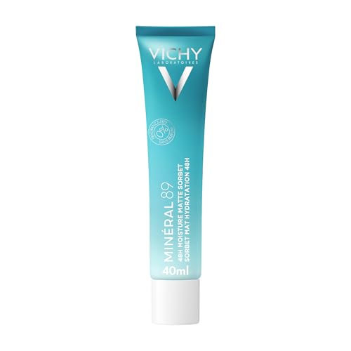 VICHY Minéral 89 Matte Sorbet Face Moisturizer For Oily Skin, Hyaluronic Acid + Niacinamide + Salicylic Acid, Shine Control, Non-Greasy Refreshing Gel Mattifying Moisturizer, 40ml