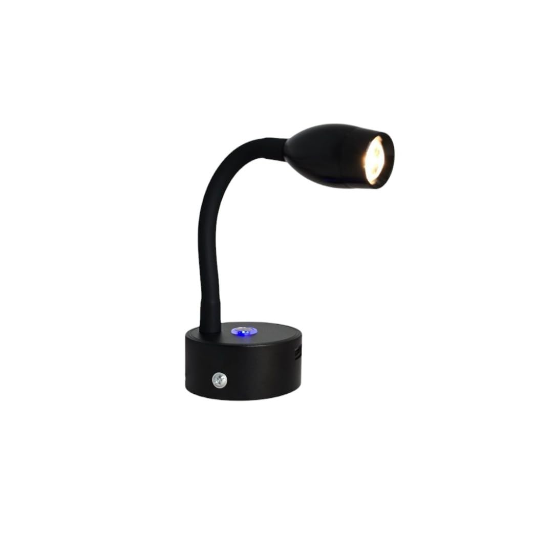 MARVIX 12V 24V LED Reading Light Touch Dimmable Flexible Gooseneck Spotlight USB Charging Port Caravan Campervan Motorhome boat Map Lamp