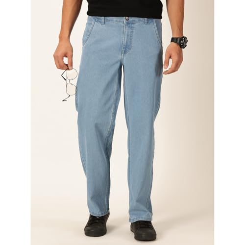 Image of Blue Jeans for Men Regular Fit - Cotton Jeans Pant for Men, Regular Denim Jeans for Boys - Light Fade Jeans for Men