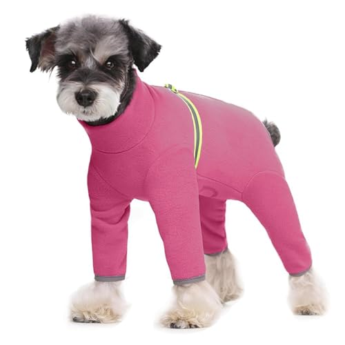 BT Bear Small Dogs Winter Clothes,Dog Winter Warm Coat Soft Fleece with Reflective Zip Dog Onesie Jumpsuit