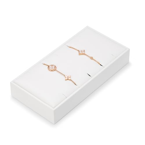 Jewelry Stand 5 Slot Bracelets Drawer Jewelry Organizer Tray White Pendant Necklace Display Holder PU Leather