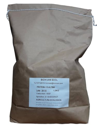 Proteína de Soja Texturizada Fina Granel Bio 1500 g, Ecológica, 100% soja, vegana, sin lactosa, sin huevo, sin azúcar, textura fina para recetas vegetales