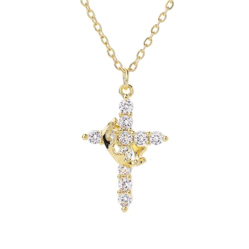 Crown Cross Necklace for Women-Exquisite Christian Necklace-cross necklace for women-Symbol of Devotion, Ideal Faith-Inspired Jewelry Gift for Every Occasion