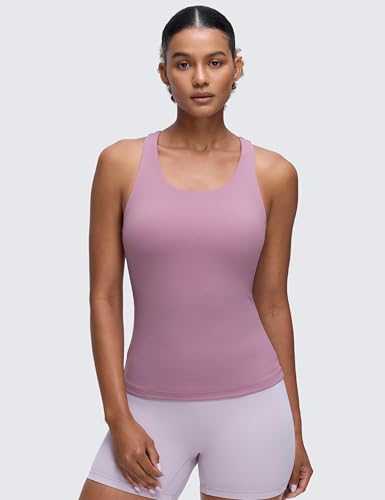 Image of CRZ YOGA Butterluxe Racerback Tank Tops | Light Support, Built in Bra, Removable Pads, Yoga, Extremely Soft, Scoop Neck, for Women