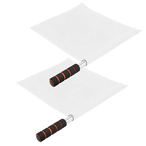 Cryfokt Drapeau de Juge de Ligne de Compétition, Poignée en éponge Confortable, Drapeaux Officiels D'arbitre, Poteau en Acier Inoxydable 2 Pièces pour Arbitres de Football pour Jeux de Plein Air