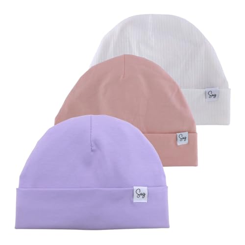 Image of Jersey Beanie Hat for Newborn Baby Boys Girls Silky Satin Lined Hats Bonnet Toddler Infant Little Kids Beanies Caps