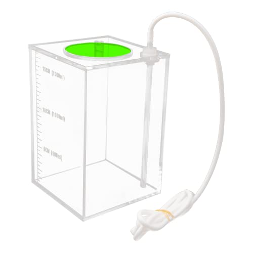 Image of Aquarium Choice Acryli Made Liquid Storage Bucket Dosing Pump Reservoir Container (4.25 * 4.25 * 6.5 Inch;1500ml /1.5L（Green Version)