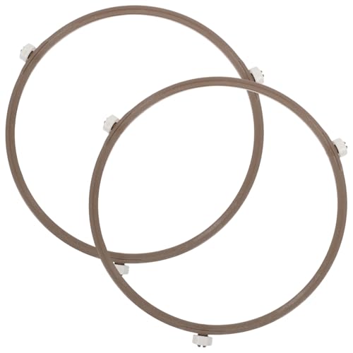 PRETYZOOM 2Pcs Rotating Roller Ring Microwave Turntable Plates Plastic Wheel Accessory for Even Heating Balanced Cooking Microwave Ovens Essential Kitchen Helper