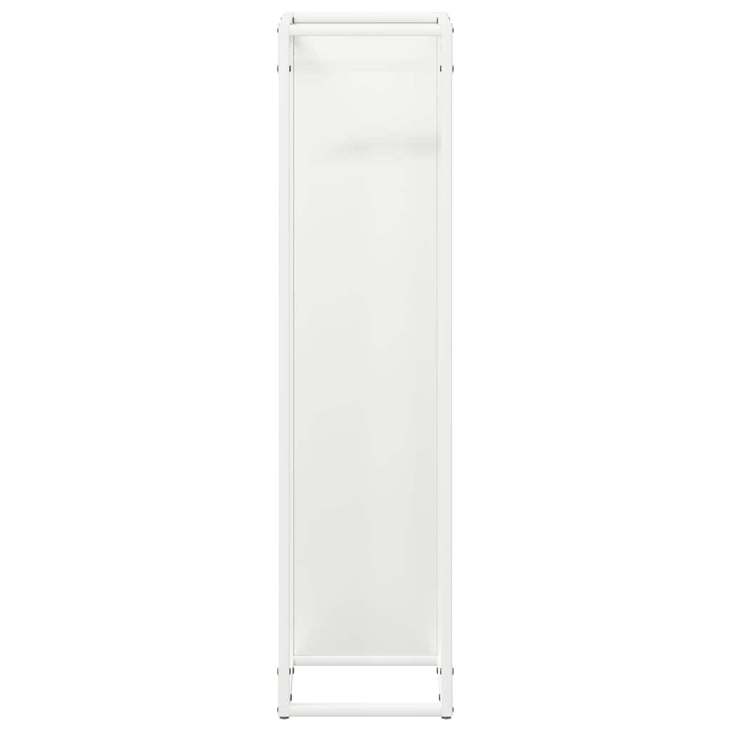 Estantería para leña blanca de acero laminado en frío, 25 x 25 x 100 cm, 100 kg de carga, leña para chimenea, soporte para leña para interior, salón, chimenea, horno y almacenamiento en seco