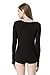 Moxeay V-Neck One Piece Bodysuit Long Sleeve Bodycon Rompers Medium Black