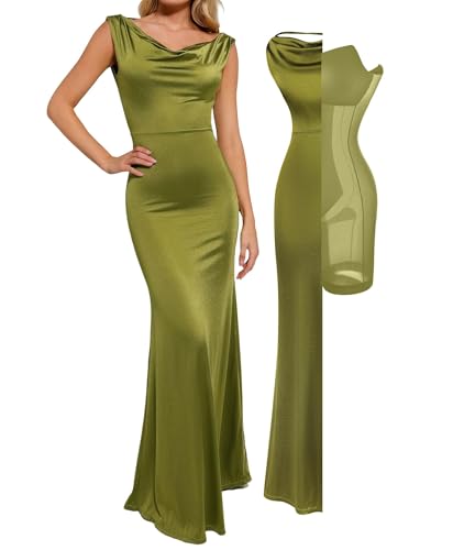 Image of Popilush Shapewear Maxi Dress Sleeveless Long Formal Dresses