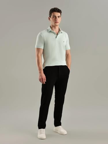 Image of Solid Slim-Fit Cotton Polo T-Shirt