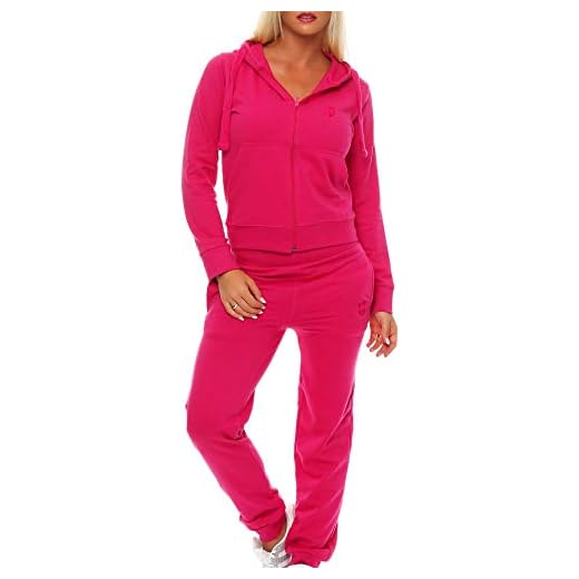 Gennadi Hoppe Damen Jogginganzug Frauen Zweiteiler Set Jacke Hose Trainingsanzug Sportanzug Sweatsuit Freizeitanzug Track Suit Sport Anzug Baumwolle bequem weich sportlich lässig 3XL pink H8001