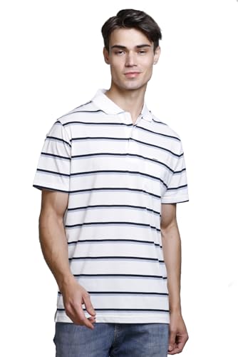 Image of GODFREY Men Cotton Regular Fit Cotton Half Sleeve Collar Tshirt Size-XXXL-Large(3XL /46),White