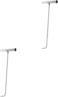 Cabilock 2pcs Manhole Cover Hook Spring Hook t- Hook Trampoline Drain Grate Hook Heavy Duty Hooks Heavy Duty Spring Sticky Hooks for Hanging Heavy Duty Manhole Hook Heavy Duty Lifting Tools