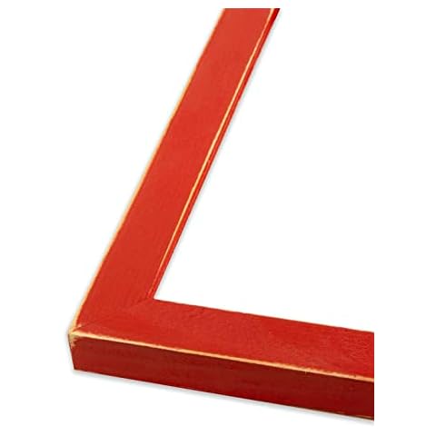 The Rusty Roof - Distressed Emily Classic Red - Solid Wood Picture Frame - 11.75x16.5 (A3) Cover