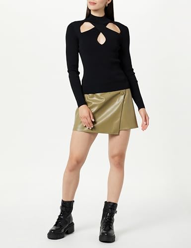 Image of The Drop Women's Cecilia Mock Neck Cutout Sweater