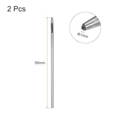 QUARKZMAN 2 Stück Hohlstanze Leder 1mm Runde Lochstanze Werkzeug für Gürtelstanzer Kohlenstoffstahl Einzelstanze für Uhrenarmband Schneiden Lederhandwerk Gummi Papier KunstWeichmaterial