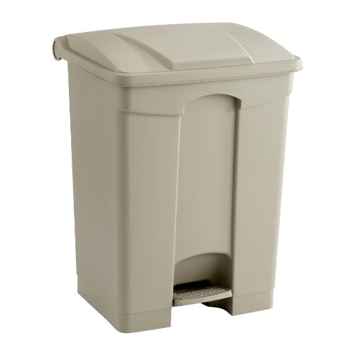 Caneca de basura con pedal plástico 17 galones Tan miniatura 2