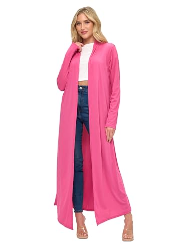 Image of Isaac Liev Maxi Cardigan Duster Sweater - Women's Extra Long Open Front Full Length Lightweight Cardigans Dusters Sweaters