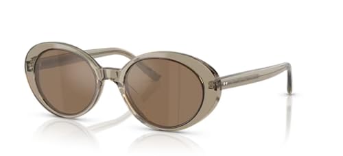 Oliver Peoples 0OV5565SU Lumar 1745G8 Sencha/Cognac Mirrored Oval Women's Sunglasses
