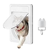 AJKJ Smart Electronic Pet Door, Automatic Dog Door with 3 Modes, Battery Powered Electronic Sensor Pet Door with 1 Sensing Key, Fit for Large Pets Up to 85lbs. (New Upgraded) - Large Size