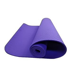 Black Coral Yoga Mat 6mm TPE Eco Friendly SGS certified Non Slip High Density Mat with Free Carrying Strap for Yoga, Pilates, and Interval Training Exercises (Purple)