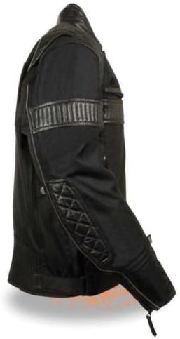 MEN'S MOTORCYCLE VENTED NYLON TEXTILE SCOOTER W/LEATHER TRIMMING BLACK NEW (3XL)