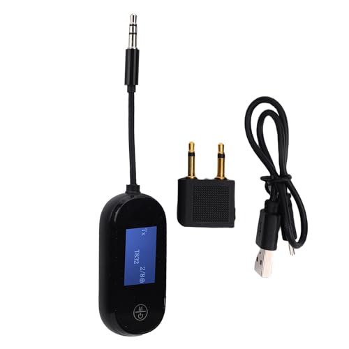 Zunate Kit Adaptador para Avión con Transmisor y Receptor BT 5.3 para estéreo de Coche/casa Baja latencia Transmisor inalámbrico de Sonido HiFi para Gimnasio de Viaje en casa