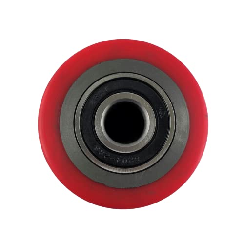 Hubwagen Rolle Polyurethan 80 x 90 mm für Achs-Ø 20 mm inkl. Kugellager - Ersatzrolle Cover