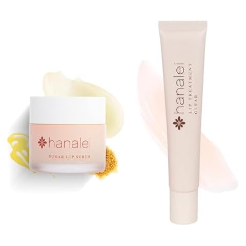 Hanalei Lip Care Bundle - Sugar Lip Scrub, Kukui Oil Lip Treatment in Clear, and Kukui Lip Balm in Vanilla Cover