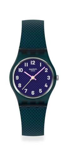 Swatch Lady Womens Casual Watch Polymer Green Quartz Water Resistant Teal Weave