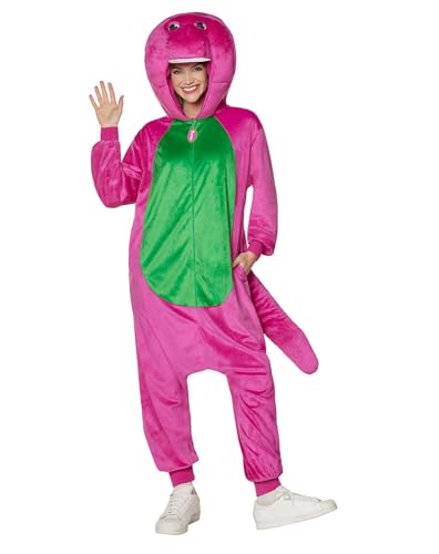 Spirit Halloween Barney & Friends Adult Barney Jumpsuit Costume