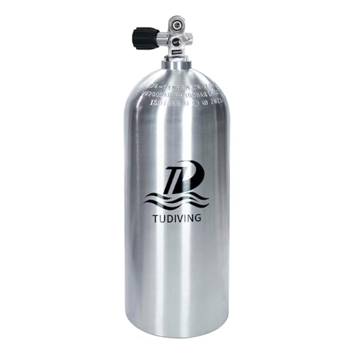 TUDIVING-8L Aluminium-Tauchflasche, 4500Psi 300Bar Tauchflasche, Tauch-Hochdruckflasche mit Tauchventil