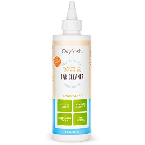 Oxyfresh Advanced Pet Ear Cleaner - Best Dog Ear Cleaner Solution - Helps with Yeast, Wax, Dirt & Itchy Ear Canal - Cleaning, Soothing, & Sting-Free Dog Ear Wash & Cat Ear Cleaner 8oz Cover