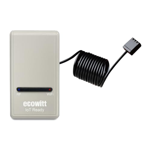 ECOWITT Gateway GW1200 para estação meteorológica com sensor exterior, sensor 3 em 1 incorporado de temperatura, humidade e barométrico para casa, IOT, estação base para sensor Ecowitt série