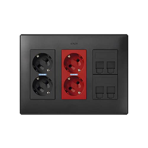 Prise double Cat6F graphite plate pour un réseau internet stable sans interférence